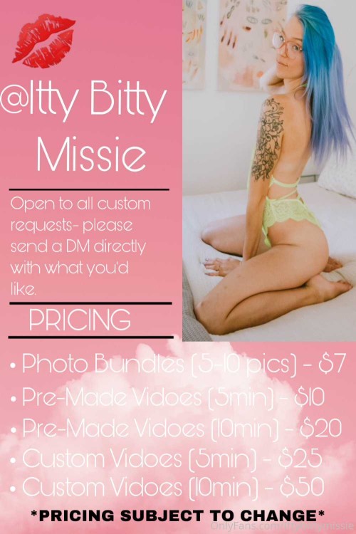 ittybittymissie 15 09 2021 2221462648 This babes menu has changed; all videos will have a set price 